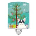 Carolines Treasures Carolines Treasures BB4136CNL Merry Christmas Tree French Bulldog Piebald Ceramic Night Light BB4136CNL